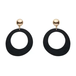 Erstwilder Statement Ripple Resin Circle Drop Earrings - Black^ Essential Earrings