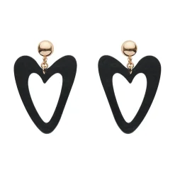 Erstwilder Statement Ripple Resin Heart Drop Earrings - Black^ Essential Earrings