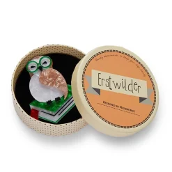 Erstwilder Studious Snow Owl Brooch^ Brooches