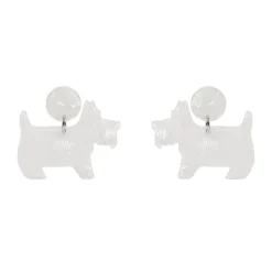 Erstwilder Terrier Textured Resin Drop Earrings - White^ Essential Earrings
