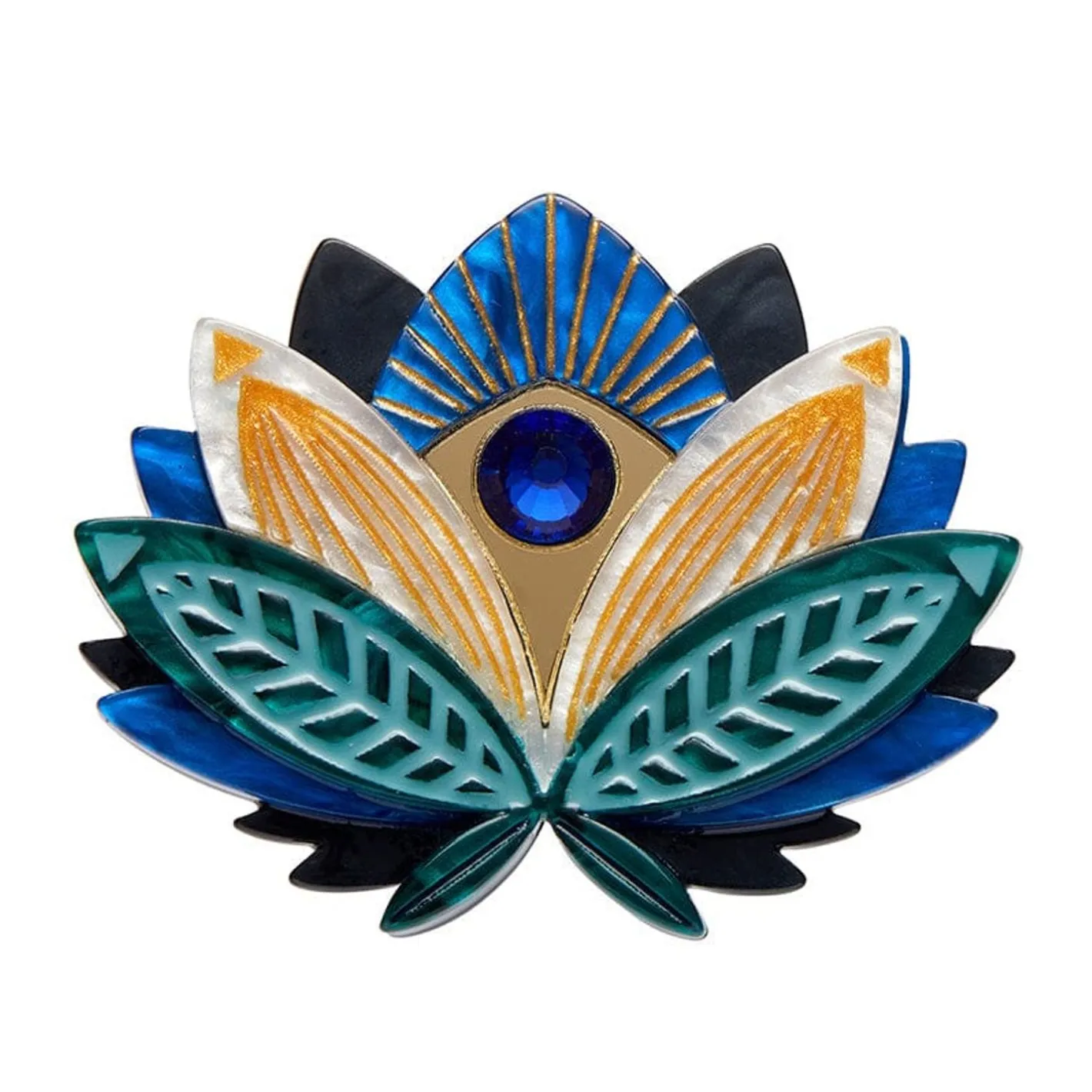 Erstwilder The Blue Lotus Brooch^ Brooches
