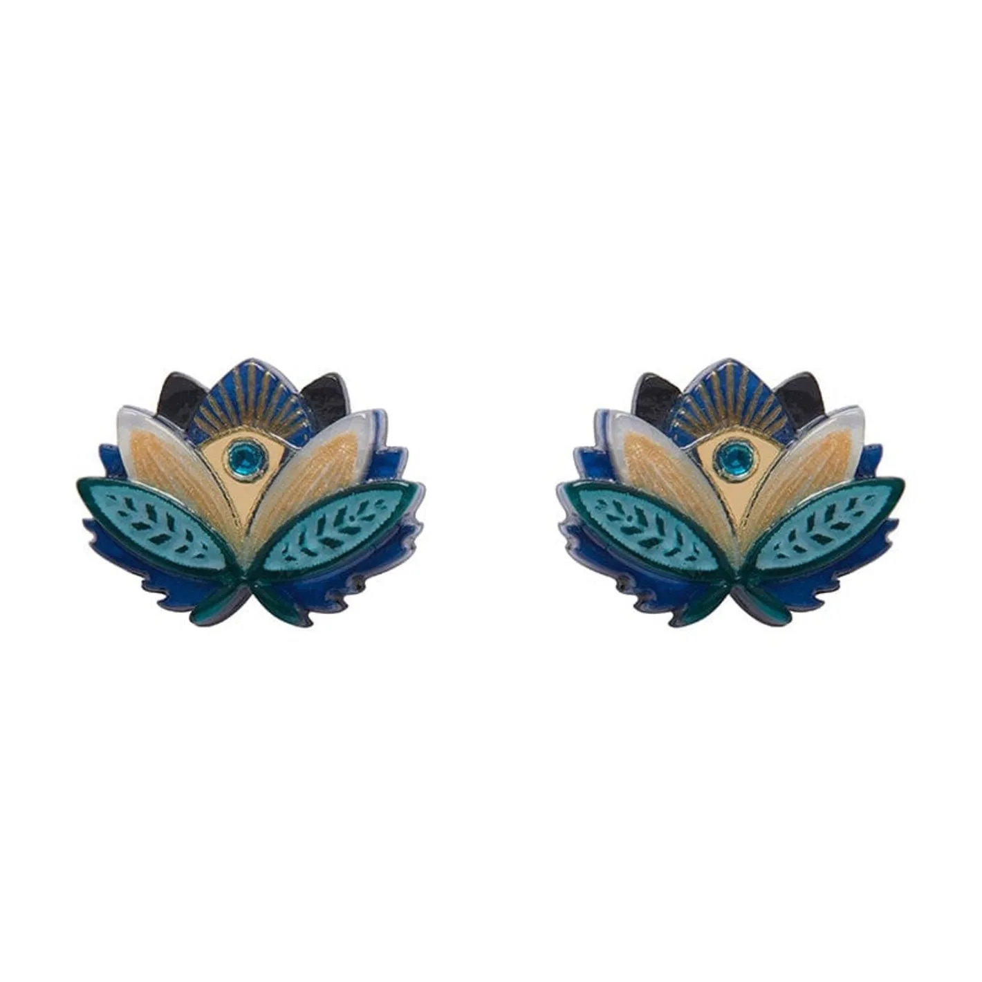 Erstwilder The Blue Lotus Stud Earrings^ Earrings