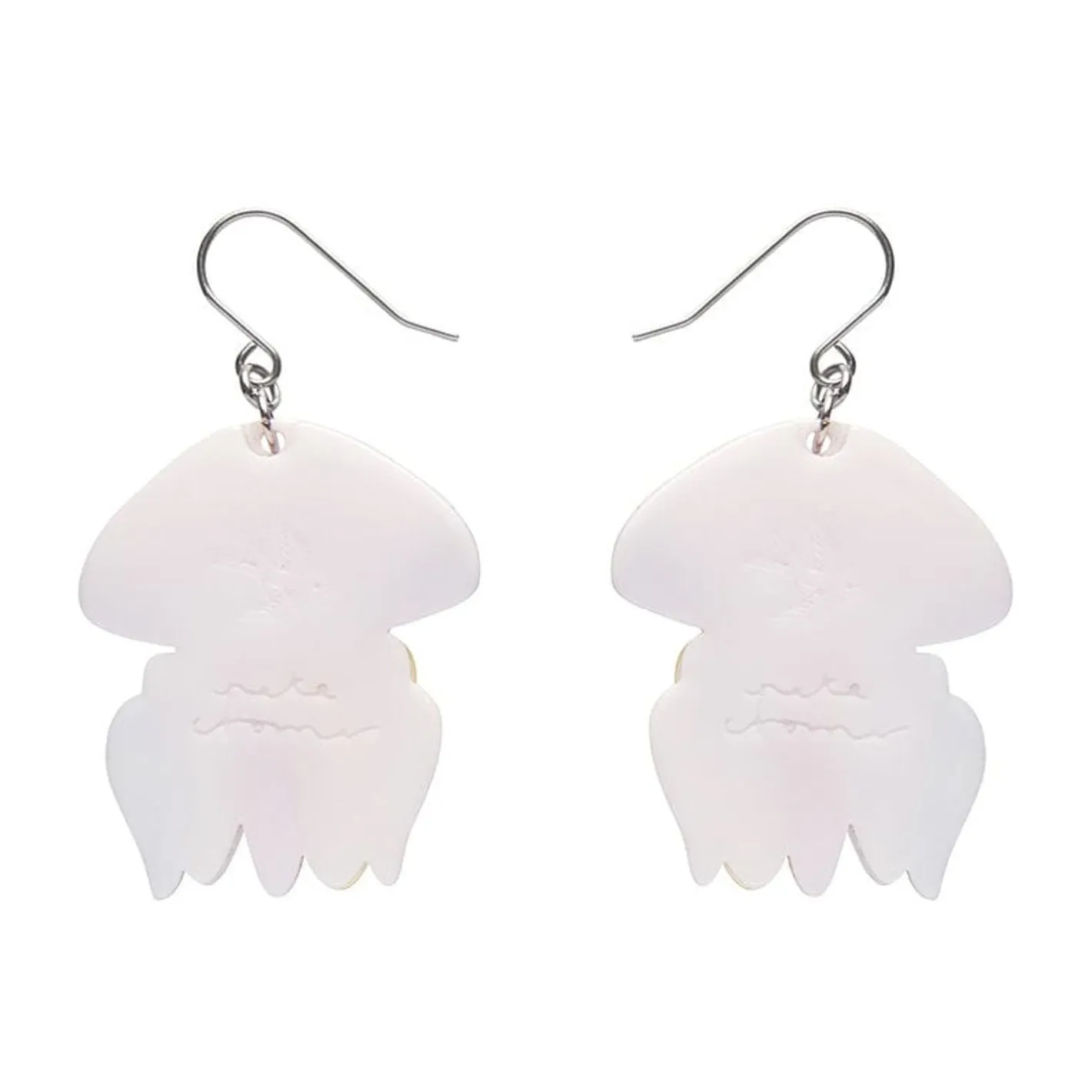Erstwilder The Whimsical White Spotted Jellyfish Drop Earrings^ Earrings