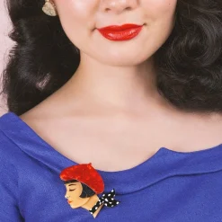 Erstwilder Tres Chic Brooch - Red^ Brooches