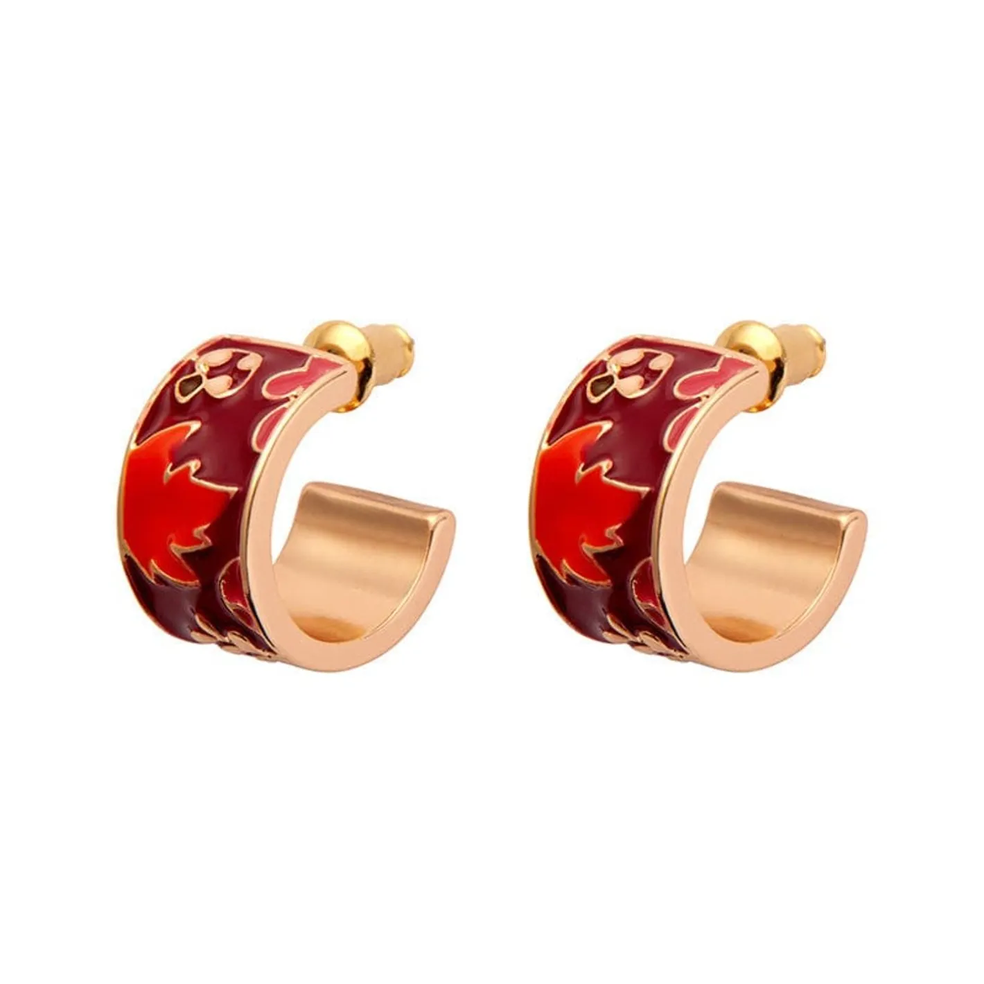 Erstwilder Turn A New Leaf Enamel Huggie Earrings^ Enamel Earrings