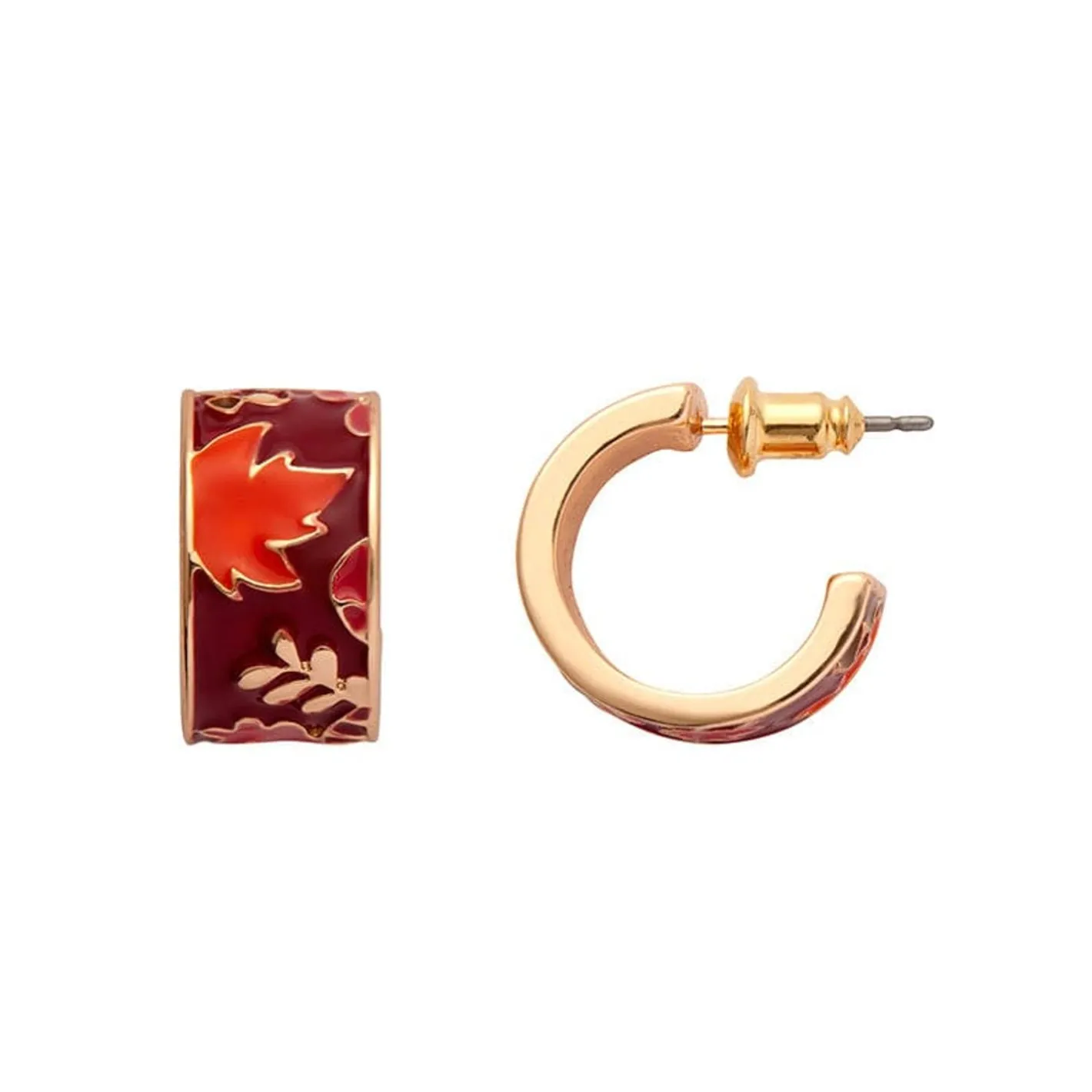 Erstwilder Turn A New Leaf Enamel Huggie Earrings^ Enamel Earrings